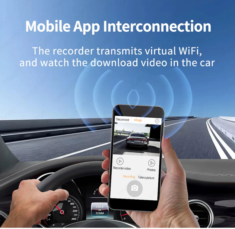 4K 11.26" Car DVR Dash Cam with CarPlay, Android Auto, GPS, WiFi, BT, FM, Rearview Mirror Recorder - Tech Trove