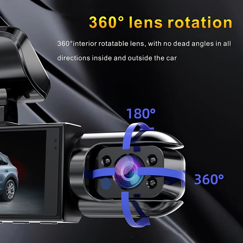 1080P WiFi Dual Dash Cam (Front & Inside) with IR Night Vision, Loop Recording, Wide Angle - Tech Trove