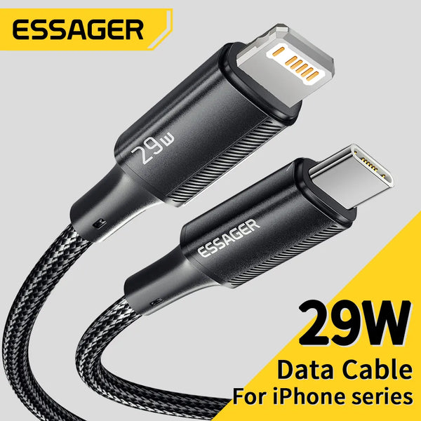 Essager 29W Fast Charging Type C Cable For iPhone, iPad, Macbook Wire