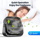 4" USB Mini Portable Desk Fan 3-Speed Quiet Personal Cooling Fan 360° Adjustable