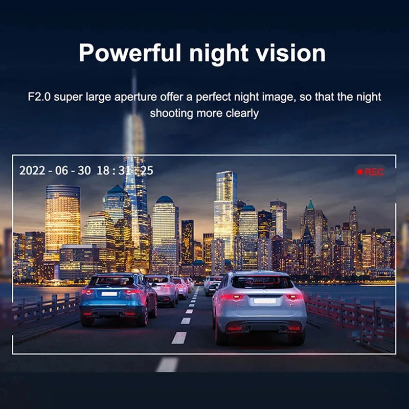 1080P WiFi Dual Dash Cam (Front & Inside) with IR Night Vision, Loop Recording, Wide Angle - Tech Trove
