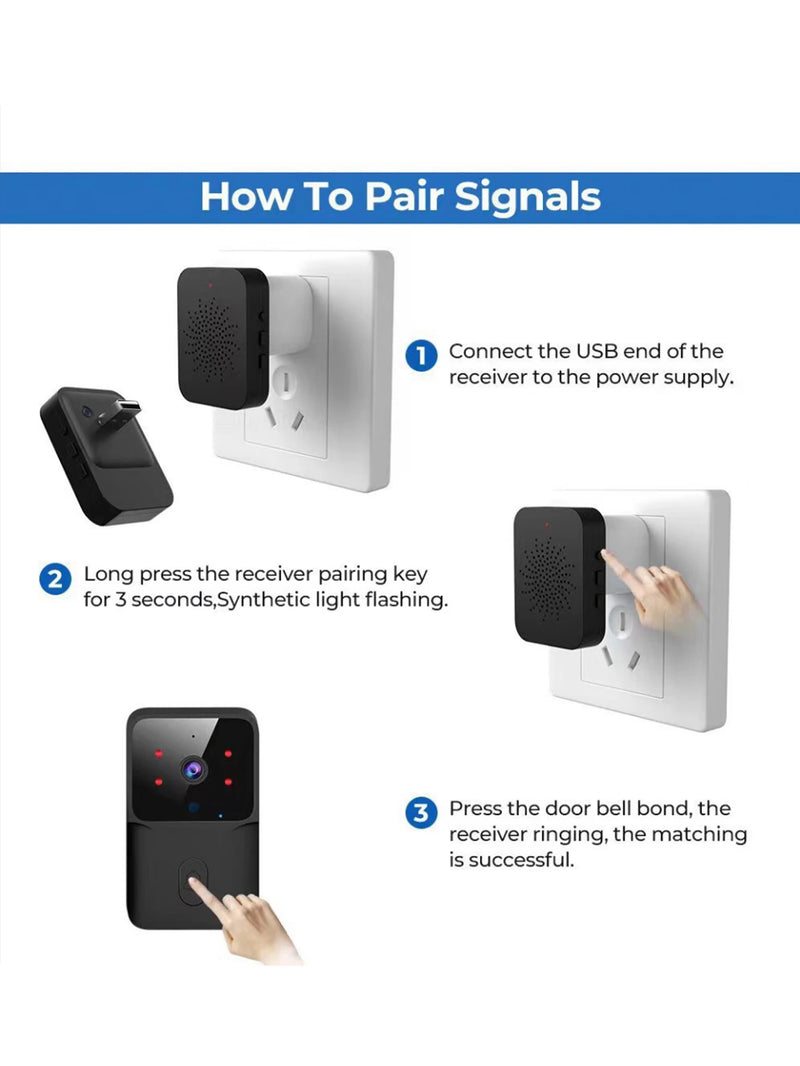 Rechargeable HD doorbell with night vision and low-power Wi-Fi video link
