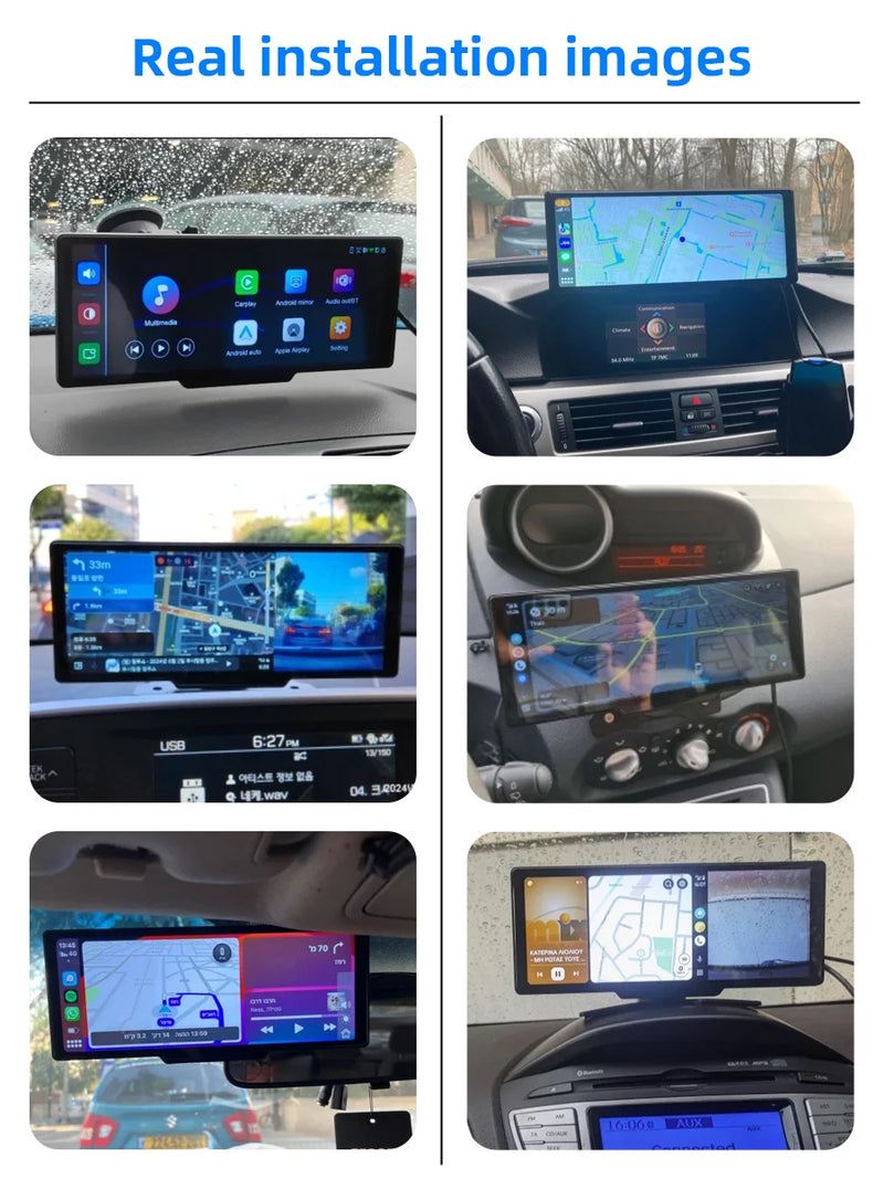 4K 10.26" Mirror Dash Cam with Wireless CarPlay, Android Auto, GPS & Rearview Camera - Tech Trove
