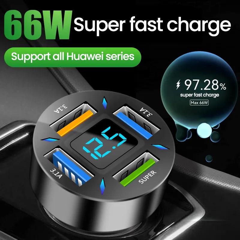 66W USB Fast Car Charger For Iphone & Android. - Tech Trove