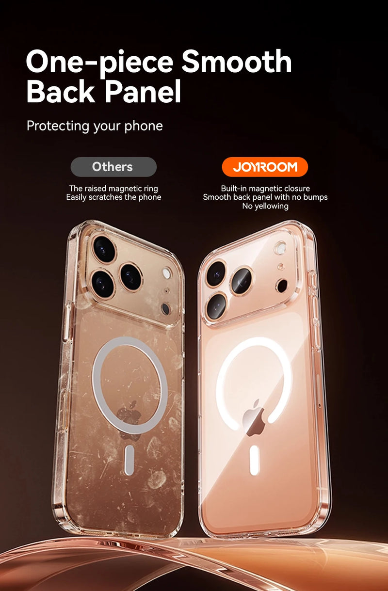 Joyroom Magnetic Wireless charger thin Case For iPhone 17 Case Anti Yellow Transparent Cover - Tech Trove