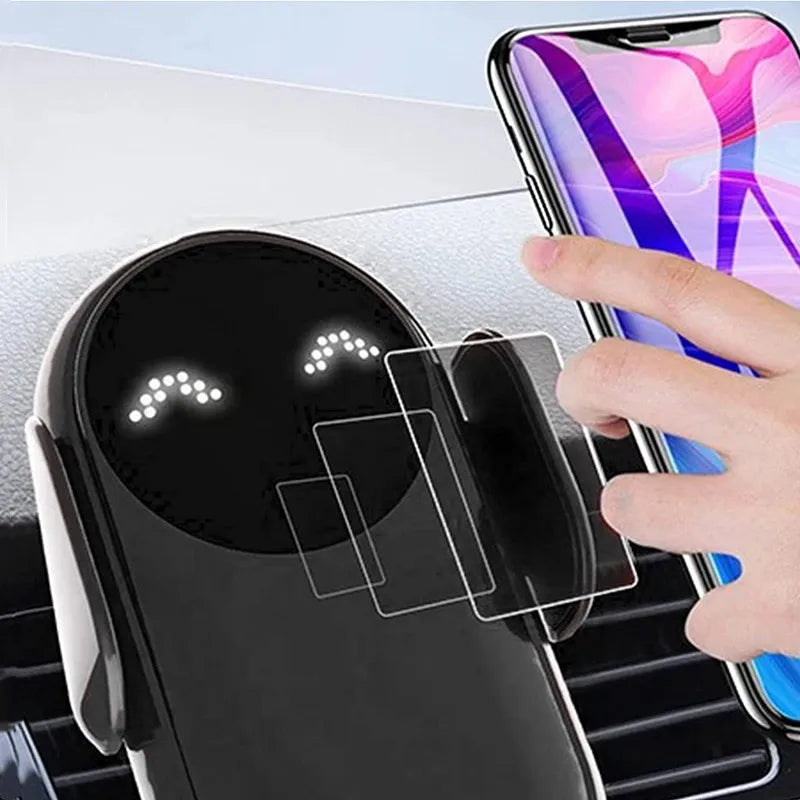 100W Wireless Car Charger and Phone Holder for iPhone with Intelligent Infrared Detection