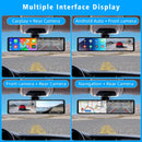 4K 11.26" Car DVR Dash Cam with CarPlay, Android Auto, GPS, WiFi, BT, FM, Rearview Mirror Recorder - Tech Trove