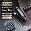Joyroom 30W Metal USB C Fast Car Charger Adapter PD QC3.0 for iPhone & Android - Tech Trove