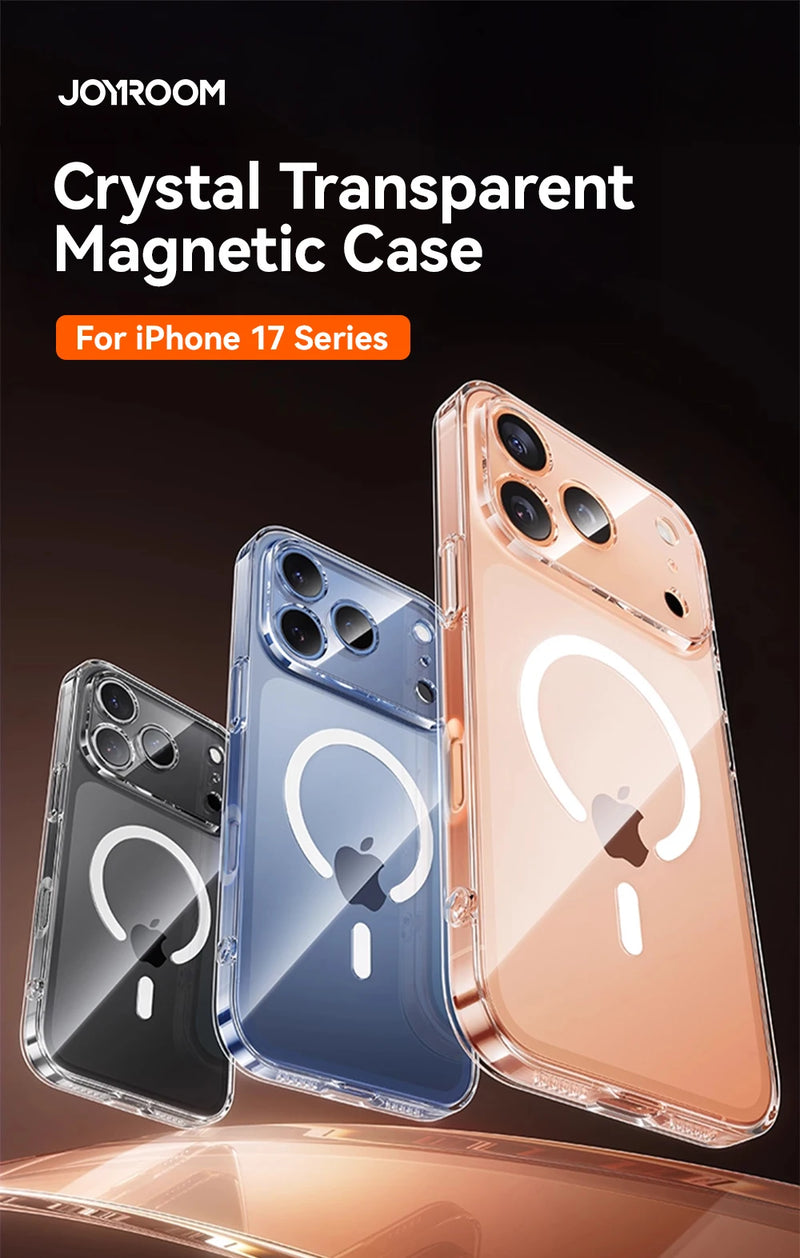 Joyroom Magnetic Wireless charger thin Case For iPhone 17 Case Anti Yellow Transparent Cover - Tech Trove