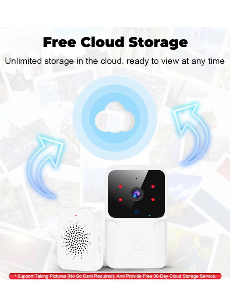 Rechargeable HD doorbell with night vision and low-power Wi-Fi video link