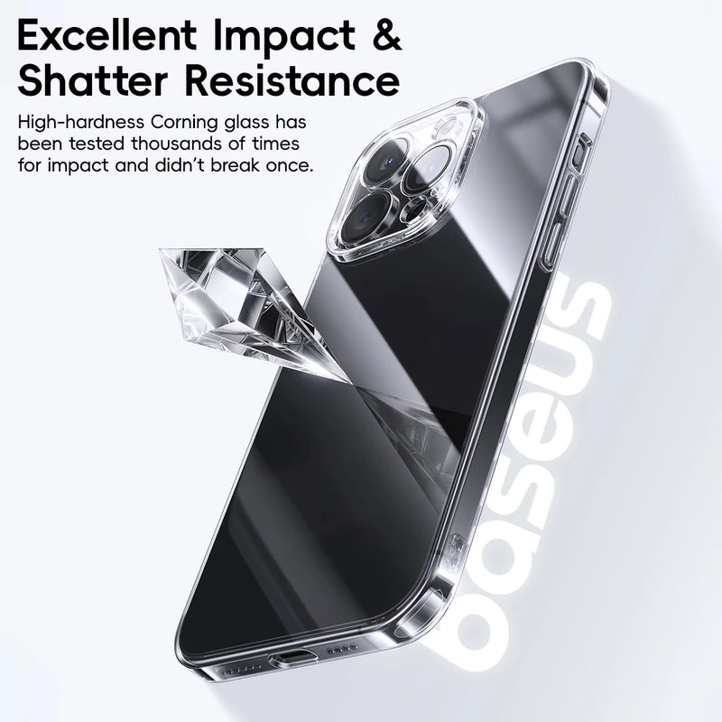 Baseus Corning Glass Case For iPhone 15, 14, 13 Pro Max Anti-scratch & Drop Protection - Tech Trove