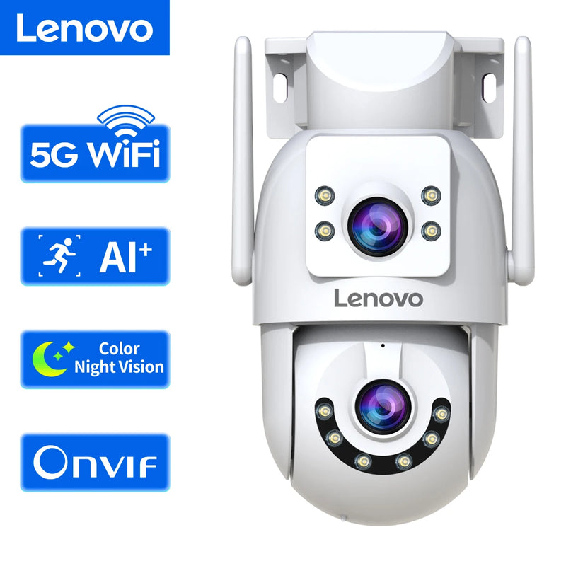 Lenovo 4K Surveillance Camera 5G Wifi Outdoor Dual Lens Cameras