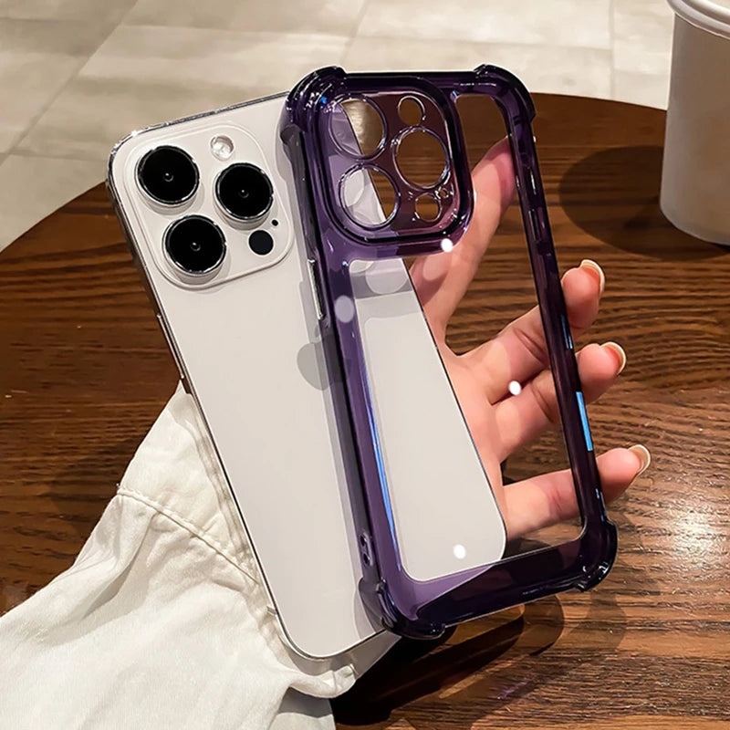 Luxury Silicone Shockproof Bumper Transparent Hard Phone Case For iPhone