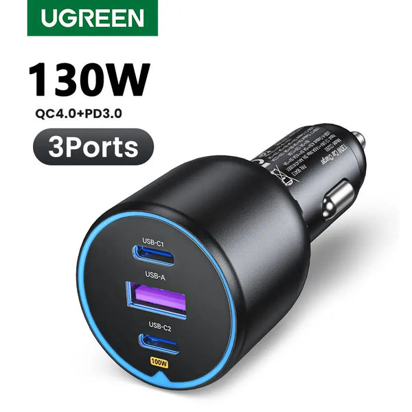 UGREEN 130W USB C, Type C Fast Car Charger for Andriod & IPhone