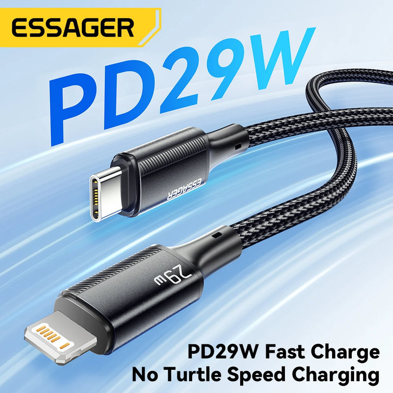 Essager 29W Fast Charging Type C Cable For iPhone, iPad, Macbook Wire