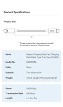 Baseus 240W USB C to USB Type C Supercharge Fast Charging Cable