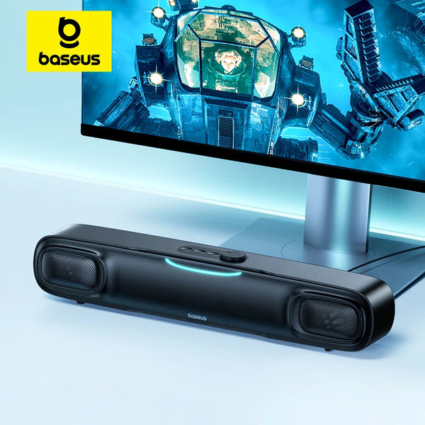 Baseus DS10 Desk Mini Soundbar Speaker Bluetooth 5.3 Triple-Mode Audio 3D Soundscape Surround SubwooferSound Box for Laptop PC - Tech Trove