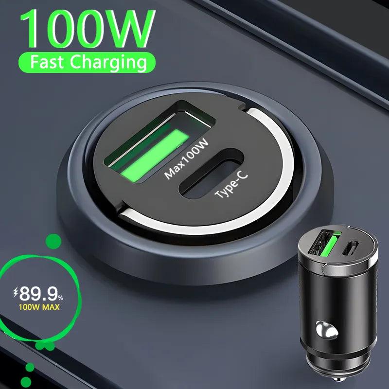 100W Mini Car Charger Lighter Fast Charging - Tech Trove