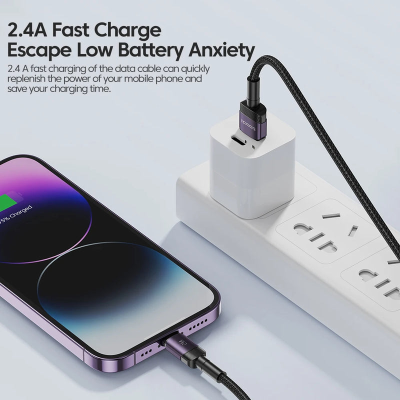 Toocki Fast Charging Charger Aluminum iP Cable For iPhone