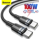 Baseus 100W USB C To USB Type C PD Fast Charging Cable For Iphone & Android - Tech Trove