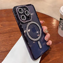 Fashion Glitter Diamond Max Magnetic Wireless Charge Bumper Transparent Case For iPhone - Tech Trove