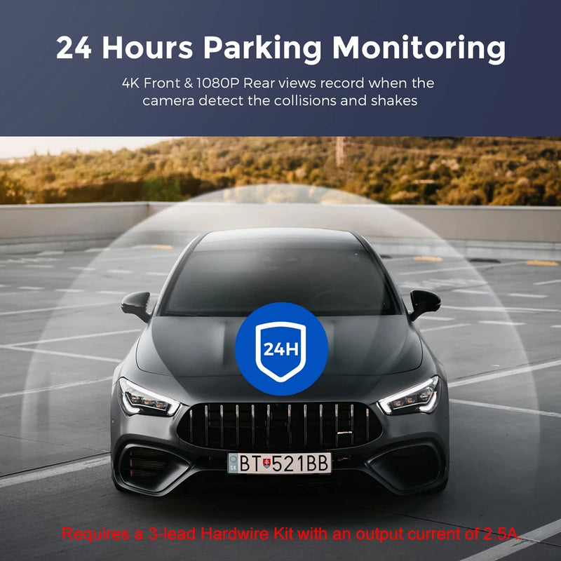 UHD 4K WiFi Dual Dash Cam with GPS & 24H Parking Monitor - Tech Trove