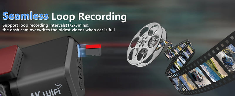Kocam 4K Dual Dash Cam with WiFi, Night Vision & 24H Parking Monitor - Tech Trove