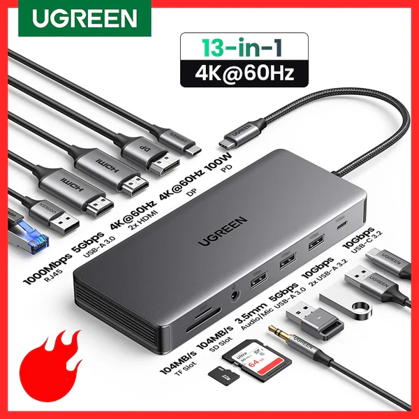 UGREEN USB C Docking Station 13 in 1