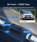 Baseus VD1 3K Dash Cam – Front & Rear, HD, GPS, Galileo, Supercapacitor, 24H Parking Support - Tech Trove