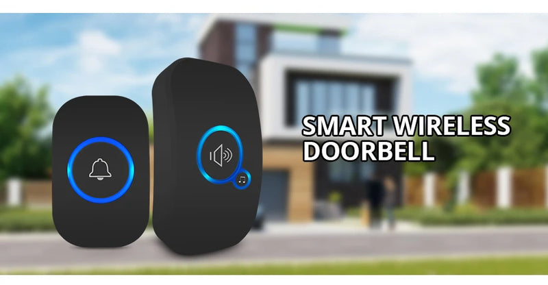 Waterproof Wireless Doorbell Kit with Push Button and Plug-in Chime