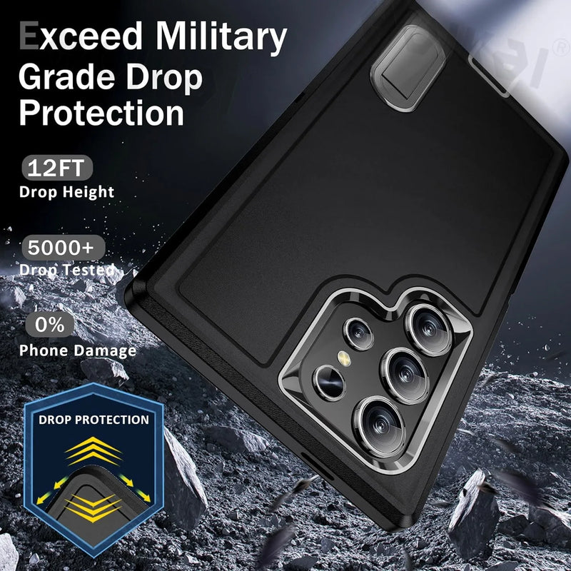 Full Body 3 in 1 Shockproof Heavy Duty Anti-Scratch Rugged Kickstand Cover for Samsung Galaxy