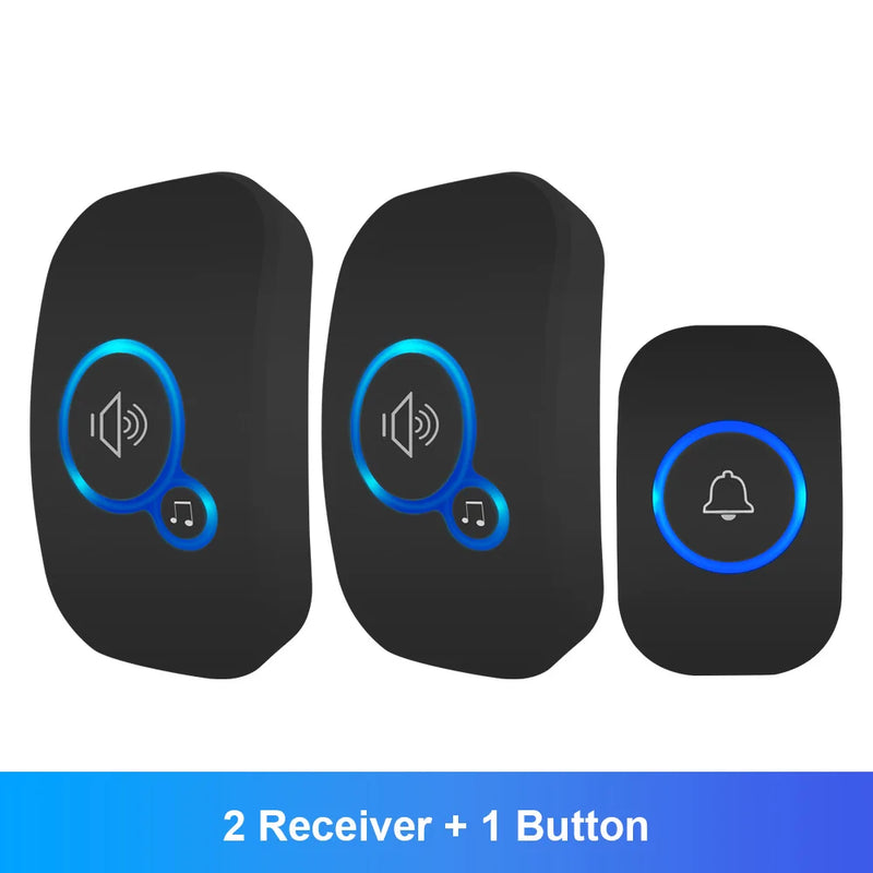 Waterproof Wireless Doorbell Kit with Push Button and Plug-in Chime