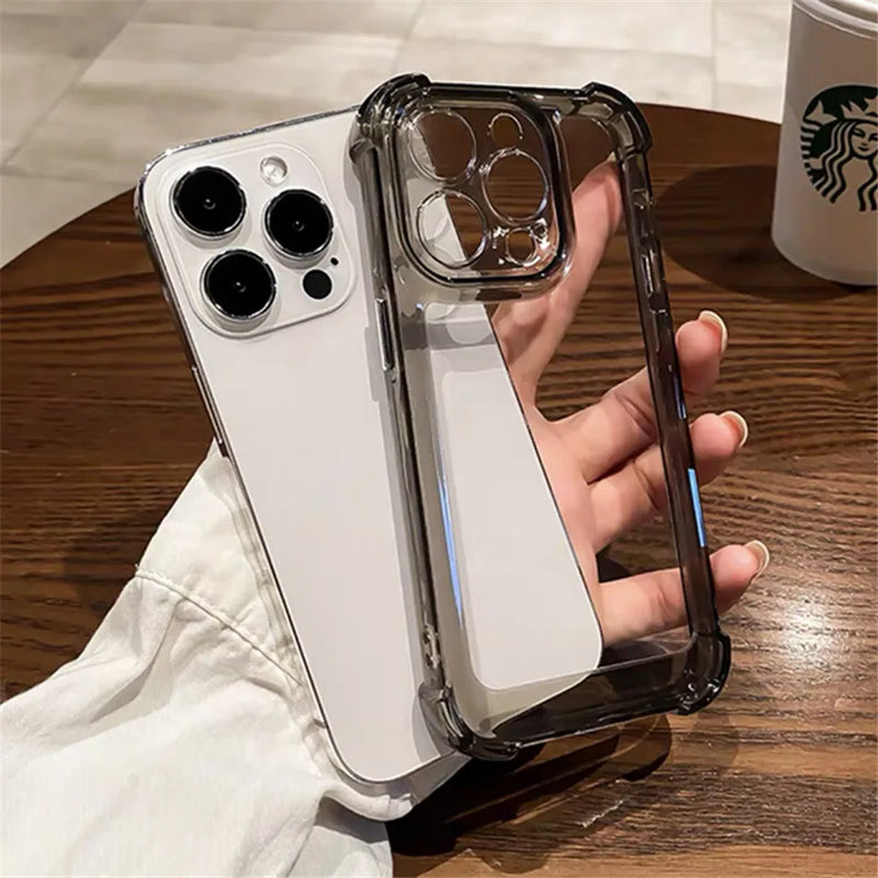 Luxury Silicone Shockproof Bumper Transparent Hard Phone Case For iPhone