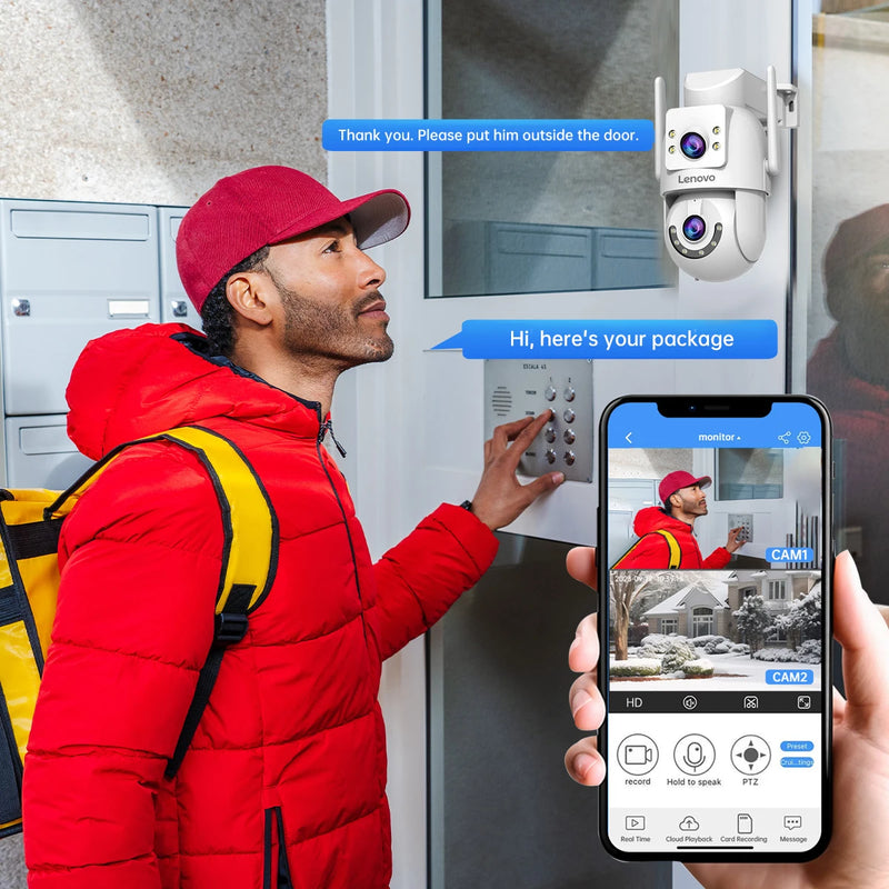 Lenovo 4K Surveillance Camera 5G Wifi Outdoor Dual Lens Cameras