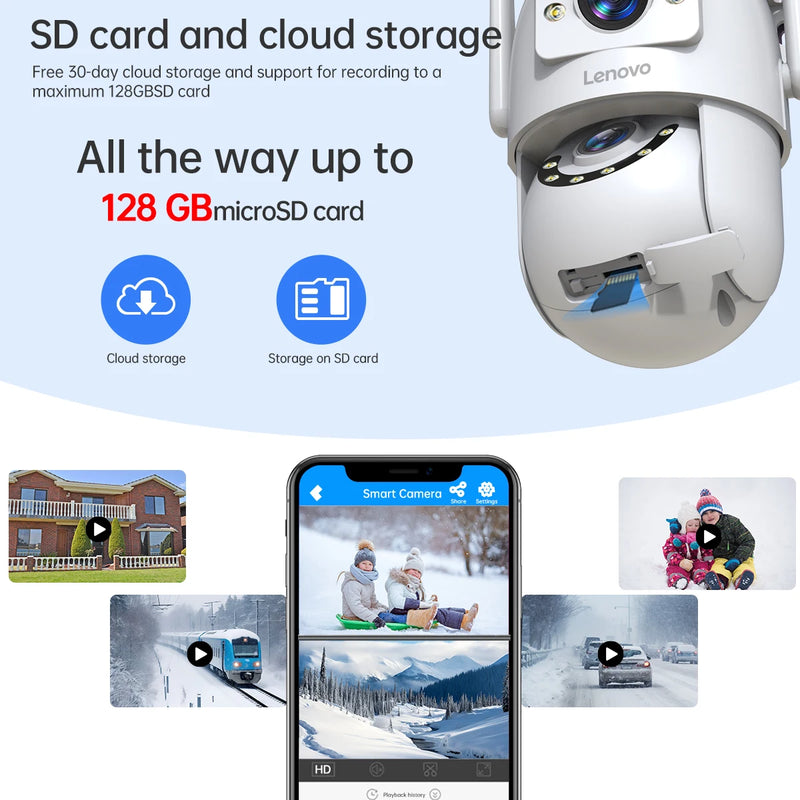Lenovo 4K Surveillance Camera 5G Wifi Outdoor Dual Lens Cameras