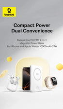 Baseus 10,000mAh Magnetic Power Bank, 27W PD Output, 15W Wireless Charging