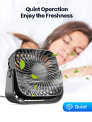 4" USB Mini Portable Desk Fan 3-Speed Quiet Personal Cooling Fan 360° Adjustable