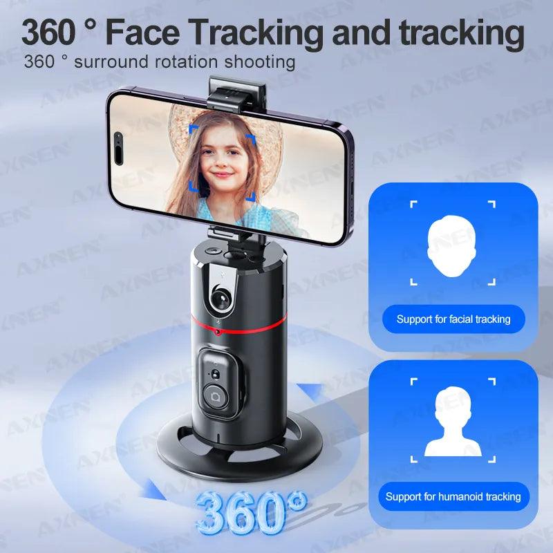 360 Rotation Gimbal Stabilizer, Follow-up Selfie Desktop Face Tracking Gimbal for Tiktok Smartphone Live, with Remote Shutter - Tech Trove