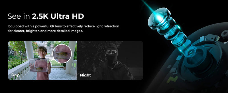 MILAB 2.5K Smart WiFi Video Doorbell with Human Detection