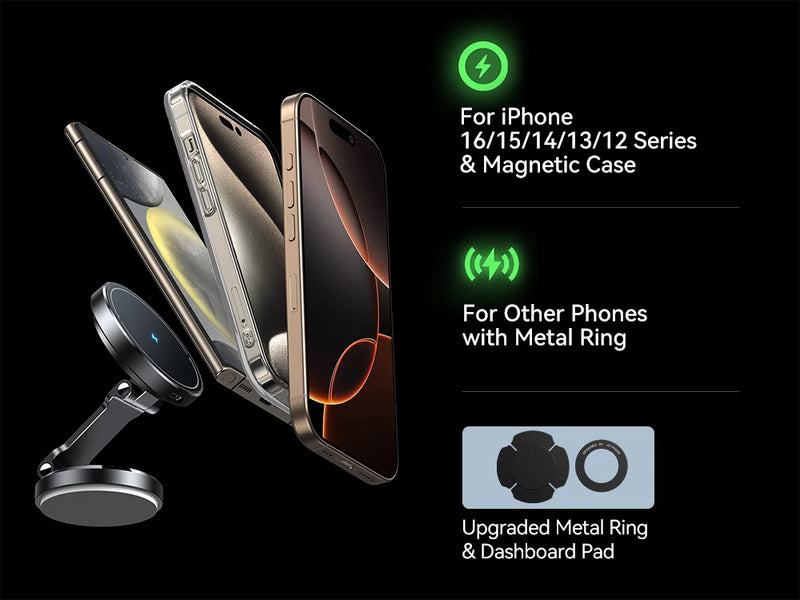 Joyroom 15W Magnetic Car Phone Mount & Wireless Charger - Tech Trove