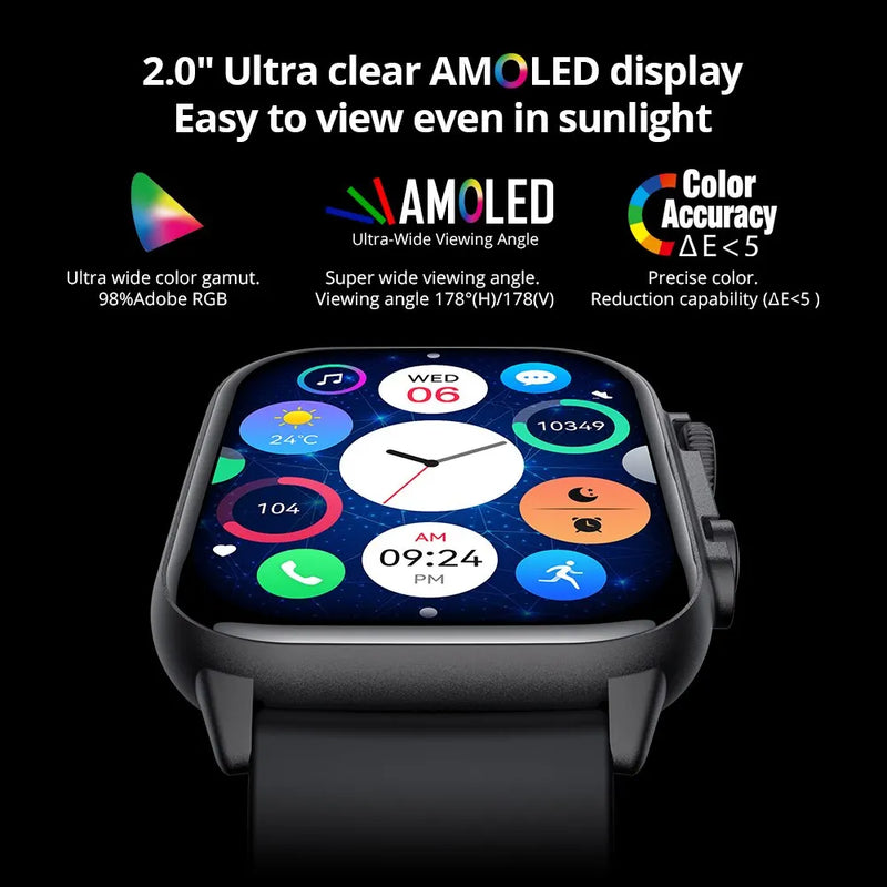 COLMI C81 2.0 Inch AMOLED Smartwatch Support AOD 100 Sports Modes IP68 Waterproof Smart Watch Men Women PK Ultra Series 8 - Tech Trove