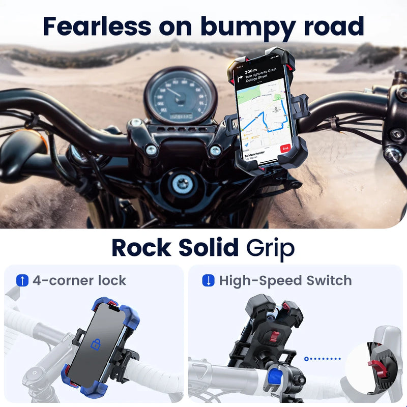 Joyroom 360° Universal Bike Phone Holder for 4.7–7" Phones, Shockproof GPS Mount - Tech Trove