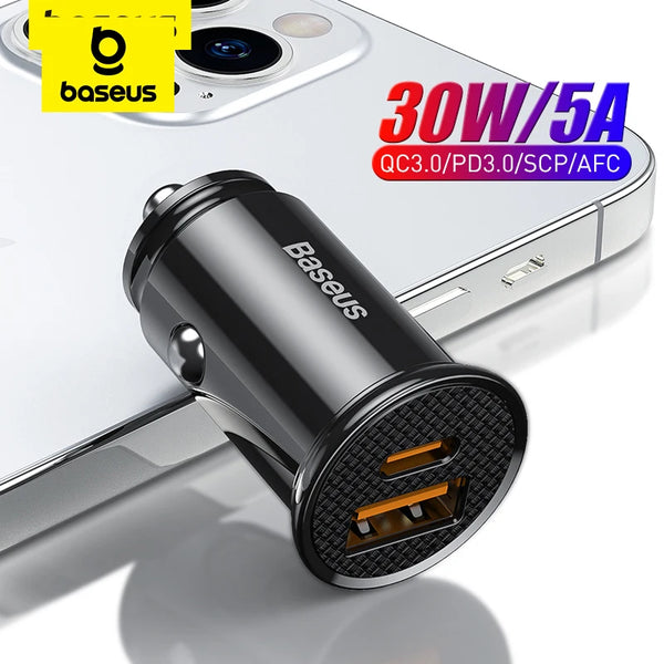 Baseus USB Car Charger Quick Charge 4.0 30W USB PD For For iPhone, Anroids Fast Charging - Tech Trove