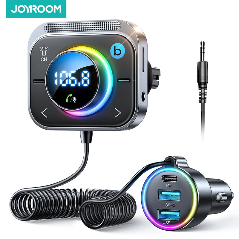 Bluetooth 5.3 FM/AUX Bluetooth Car Adapter,【Air Vent Installation & Bass Boost】3 Ports PD&QC 3.0 FM Bluetooth Car Transmitter - Tech Trove