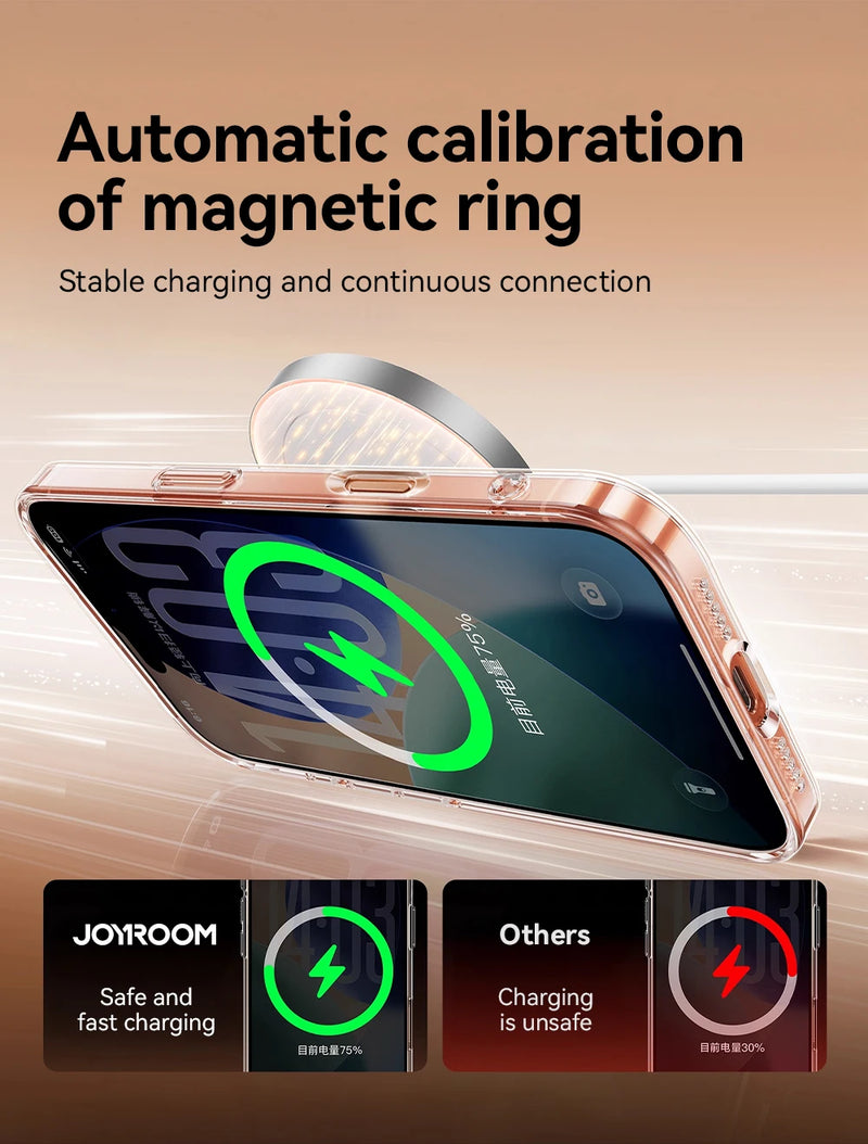 Joyroom Magnetic Wireless charger thin Case For iPhone 17 Case Anti Yellow Transparent Cover - Tech Trove