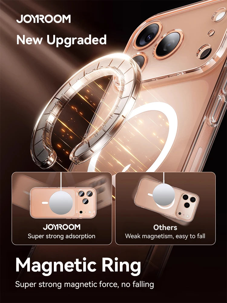 Joyroom Magnetic Wireless charger thin Case For iPhone 17 Case Anti Yellow Transparent Cover - Tech Trove