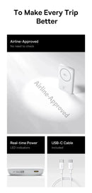 Baseus 10,000mAh Magnetic Power Bank, 27W PD Output, 15W Wireless Charging