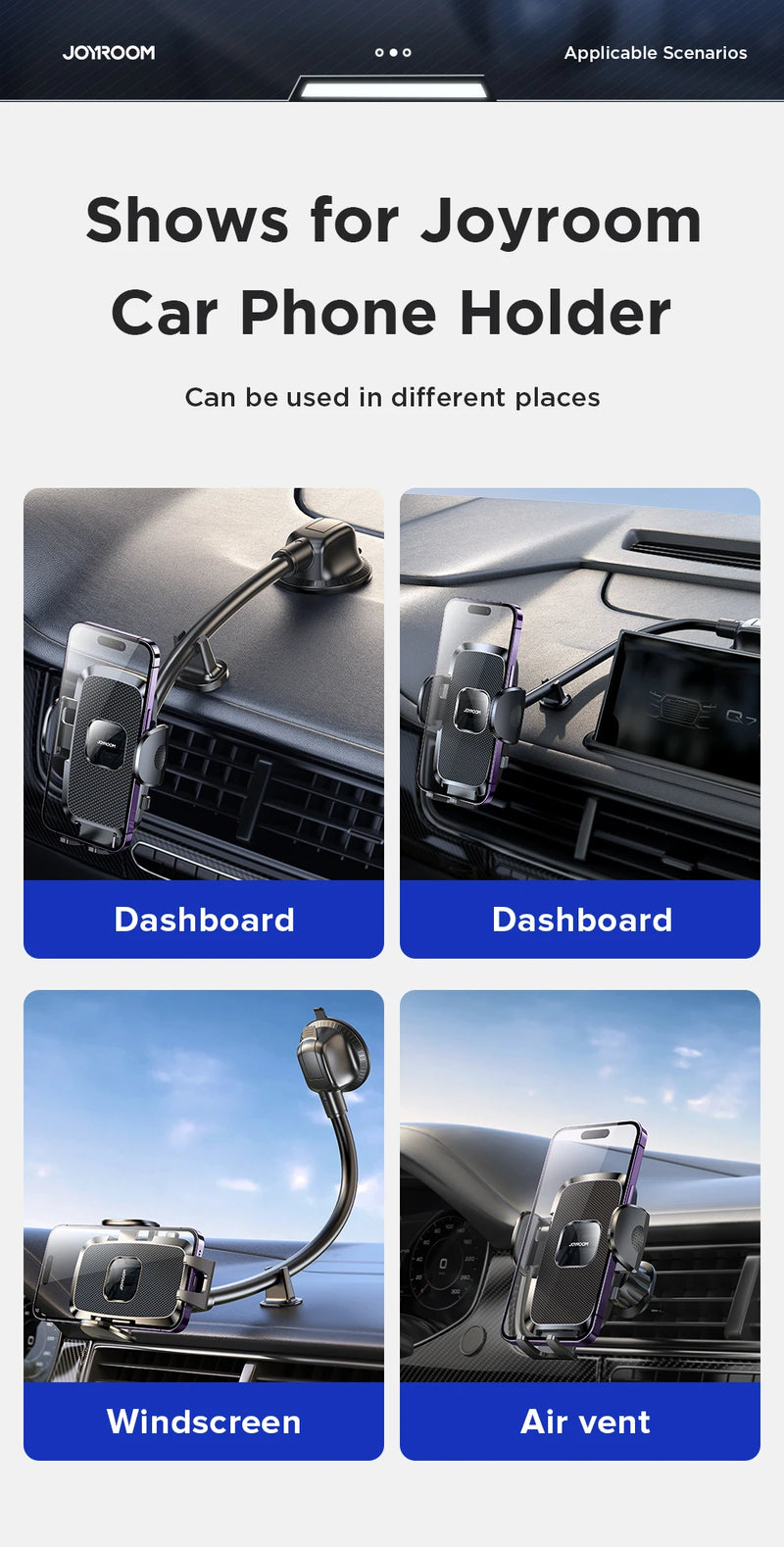 Joyroom JR-ZS259 360° Car Phone Mount – Universal, Hands-Free, Long Arm - Tech Trove