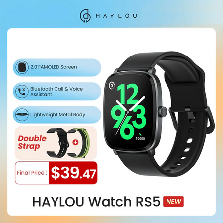 HAYLOU Watch RS5 Smartwatch 2.01'' AMOLED HD Display