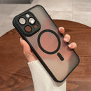 Magnetic Luxury Matte Translucent Armor Shockproof Case For iPhone For Magsafe Wireless Charge Cover - Tech Trove